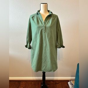 Tuckernuck Pomander Place Olive Green Shirt Dress